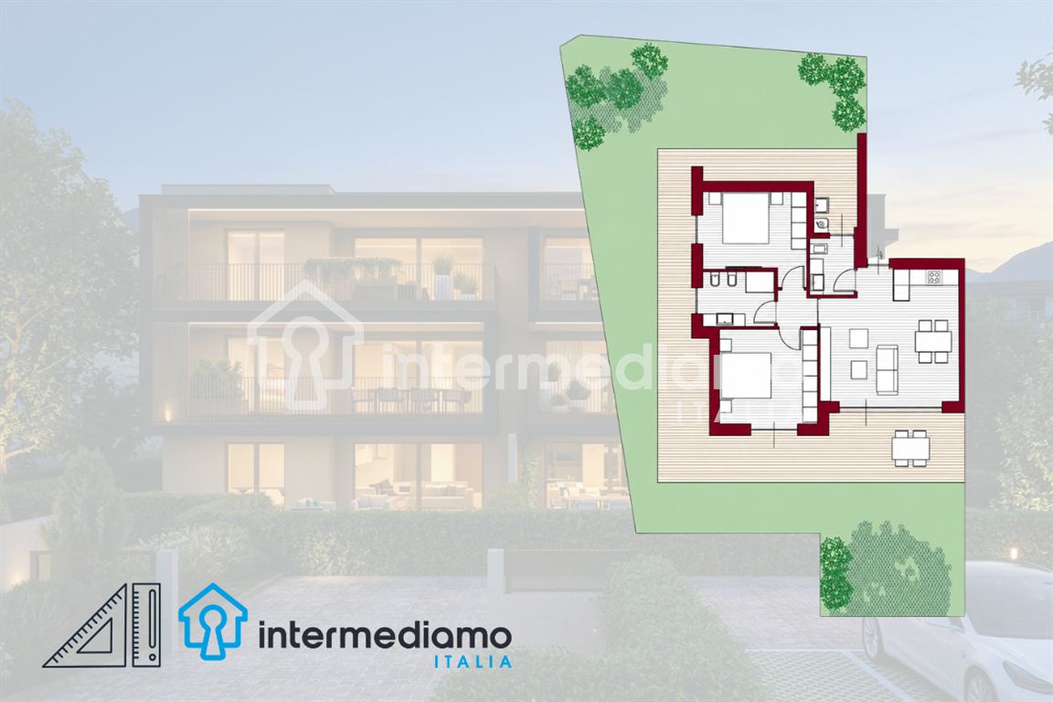 RESIDENZA TRIDENTUM - TRILOCALE CON GIARDINO PRIVATO - Appartamento Residenziale Riva del Garda